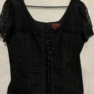 Tripp nyc Black Lace Detail Blouse